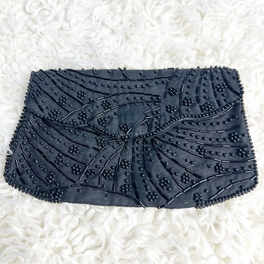 La Regale Products Japan - Vintage Soft Beaded Clutch Black 50s